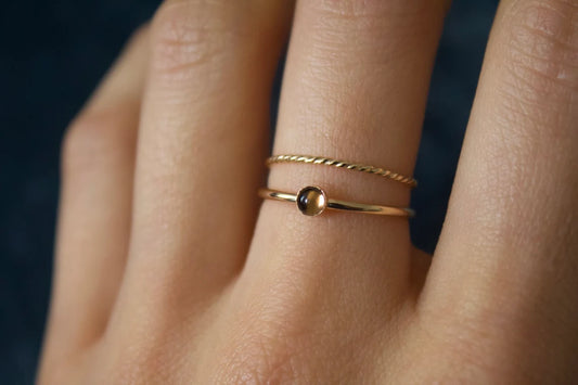 Smoky Quartz ring/ 14k gold filled stacking Smoky Quartz ring/ Stackable/ Dainty/ Silver Smoky Quartz ring / Smoky Quartz Gemstone