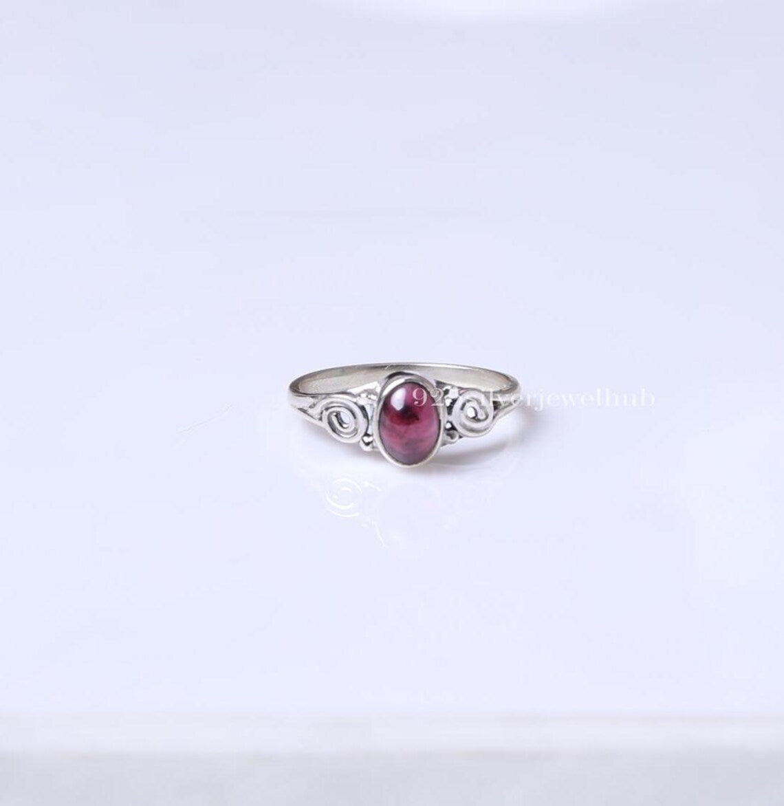 Garnet Ring, 925 Sterling Silver Ring, January Birthstone Ring, Oval Gemstone Ring, Garnet Jewelry, Handmade Ring, Wedding Gift For Her